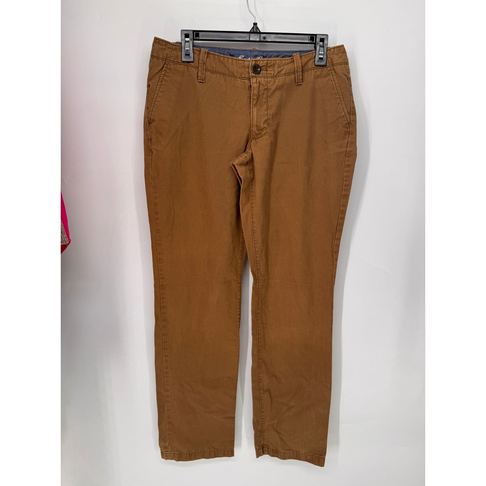 Eddie Bauer Pants Women 6 Brown Straight Leg Cotton Chino Chinos Outdoors Work